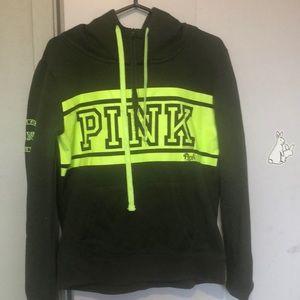 Dark green and neon green pink Victoria secret hoodie